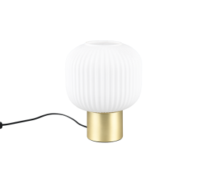 DIVA 519800108 lampa stołowa złota podstawa biały ryflowany klosz 1xE27