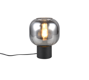 DIVA 519800132 lampa stołowa czarna podstawa dymiony klosz 1xE27