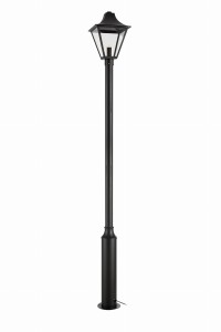 GARDEN 24 POSTLAMP 1L Czarna H 225CM