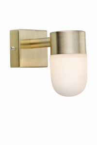 MENTON Kinkiet 1L Złoty Szczotkowany/Opal IP44