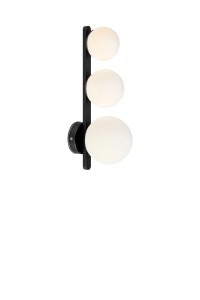 PURO Kinkiet 3L Czarna/OPAL IP44