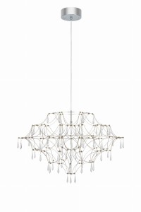 EFESOS Żyrandol 80cm Stal/Przeźroczysty