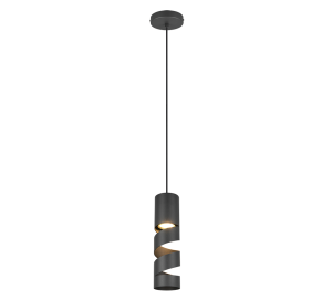 STREAM 364000132 lampa wisząca tuba czarny korkociąg 1xGU10
