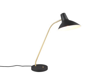 TRAVELLER  563400180 lampa stołowa biurkowa czarno-złota z wyłącznikiem 1xE27