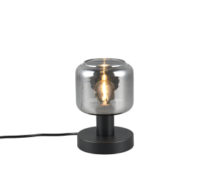 MATARO 564100132 lampa stołowa czarna klosz z dymionego szkła 1xE14