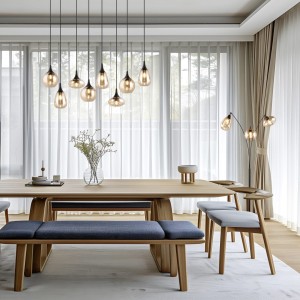 LUMINA 417000313 czarna lampa stojąca różne klosze ze szkła bursztynowego 3xE14