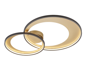 GRANADA 673890232 plafon okręgi czarny / złoty LED 36W 3000K 3-stopniowe ściemnianie