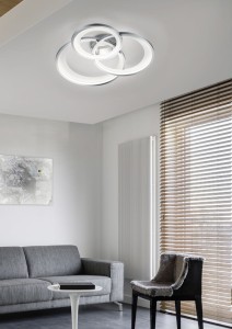 GRANADA 673810306  plafon trzy okręgi chrom LED 36W 3000K 3-stopniowe ściemnianie