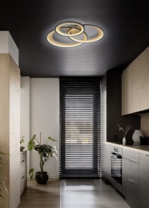 GRANADA 673810332  plafon trzy okręgi czarny / złoty LED 36W 3000K 3-stopniowe ściemnianie