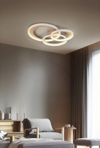 GRANADA 673810365 plafon trzy okręgi biały / złoty LED 36W 3000K 3-stopniowe ściemnianie