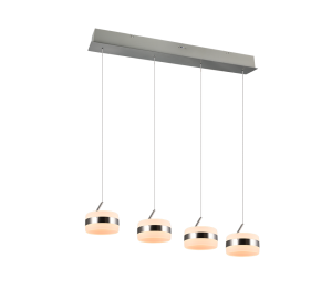 DIOS lampa wisząca nad stół nikiel mat LED 4x8W CCT Switch Dimmer  TRIO 331410407