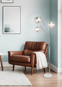 PAXTON 416900306 lampa stojąca chromowana  z kloszami ze szkła dichroicznego  3xE27