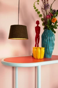 WOOLLY 10416/01/33 lampa wisząca zielona abażur z grubo tkanej bawełny "miś" 1xE27