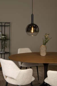 MARIUS 45402/30/30 lampa wisząca klosz szkło dymione  fi 30cm wykończenie czarne  1xE27