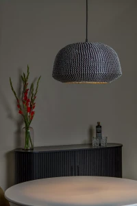 MADUKA 10450/47/30 lampa wisząca abażur pleciony z trawy morskiej odcienie czerni 1xE27