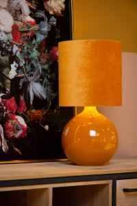 ESTERAD 10519/81/44 lampa stołowa w stylu lat 60 ochra z abażurem 47 cm