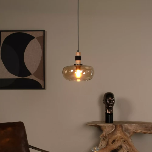 lampa wiszaca bursztynowy klosz Ilona