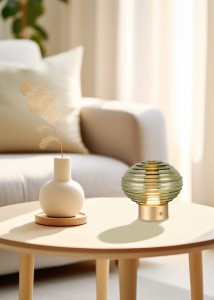 EARL R57771115mobilna lampa stołowa szkło zielone LED 1,5W ładowanie przez USB-C