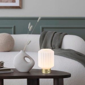 LORD R57761101  mobilna lampa stołowa szkło białe LED 1,5W ładowanie przez USB-C