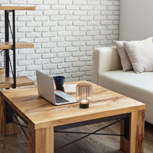 LORD R57761113 mobilna lampa stołowa szkło amber LED 1,5W ładowanie przez USB-C