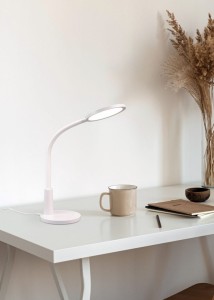 SALLY R52671101 lampa biurkowa biała LED 8W 4000K regulowane ramię 5-stopniowe ściemnianie