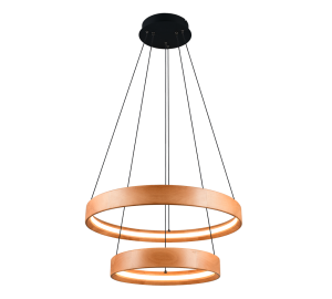 LYNWOOD 355039130 lampa wisząca drewniane obręcze fi 60cm / 40cm LED 28W 3stepDIM wykończenie czarne