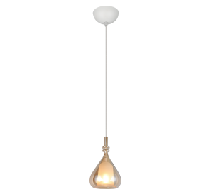 ALDEA  349400113 lampa wisząca klosz szkło bursztynowe 1xE14 białe wykończenie