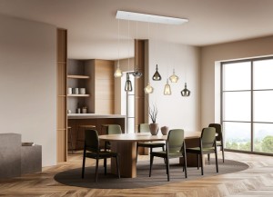 ALDEA  349400817 lampa wisząca na listwie różne klosze szkło chromowane i bursztynowe 8xE14 białe wykończenie