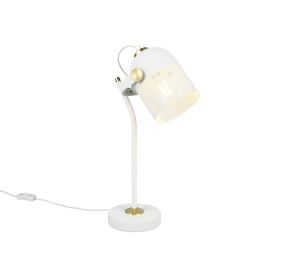 MIXA 548200131 lampa biurkowa biała z dodatkiem złota regulowana E27