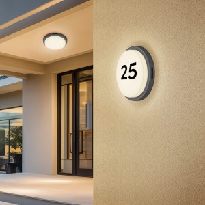 BERMEJO 630369142 okrągła lampa zewnętrzna LED 14W CCT IP54 z czujnikiem  ruchu montaż ściana / sufit