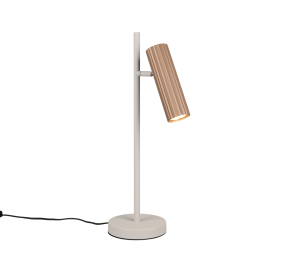 SOKA 567700165 lampa biurkowa kawowa ryflowana tuba 1xGU10 regulowana wykończenie ciepły szary