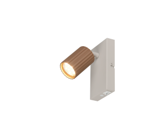 SOKA 867770165 kinkiet regulowany spot kawowa ryflowana tuba 1xGU10 wykończenie jasnoszare