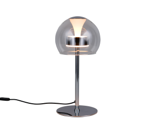 FLYNT 531610106 futurystyczna lampa stołowa szklana LED 8W CCT wykończenie chromowe