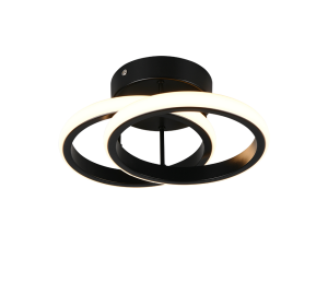 KASIA R63531132 lampa sufitowa dwie czarne obręcze LED 7W 3000K 