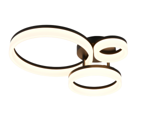 SCOPE R63601332 lampa sufitowa trzy czarne ringi fi 13cm, 23cm i 33cm LED 32W 3000K