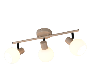 BOBA R86373043 lampa ścienna sufitowa ciepły beż z białymi szklanymi kloszami 3xE14 regulowana