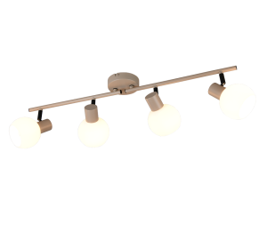 BOBA R86374043 lampa sufitowa ciepły beż z białymi szklanymi kloszami 4xE14 regulowana