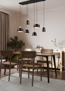 CHIRAZ 310500632  lampa wisząca czarno-złota nad stół różne klosze 6xE14