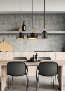 CHIRAZ 310500332 lampa wisząca czarno-złota nad stół różne klosze 3xE14