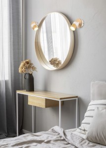 ARUNI 801170131 biały spot regulowany z naturalnym drewnem 1xGU10