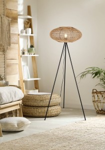 HEDDA 412300136 lampa stojąca na trójnogu abażur pleciony z sizalu fi  52cm 1xE27
