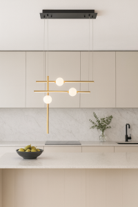 AGIL LE43218 Lampa wisząca LED trzy kulki na złotych zwisach złota/czarny