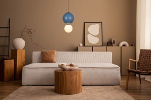 PIEVE PND-95221-1L-BLU lampa wisząca ceramiczna kula niebieski LED 25cm