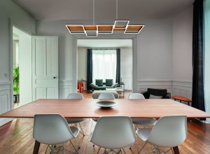 HARPER 322910532 lampa wisząca czarne ramki na drewnie LED 42W 3000K 3stepDim