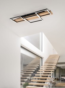 HARPER 622910332 lampa sufitowa czarne ramki na drewnie LED 30W 3000K 3stepDim