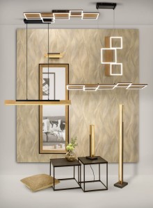 HARPER 622910532 lampa sufitowa czarne ramki na drewnie LED 42W 3000K 3stepDim