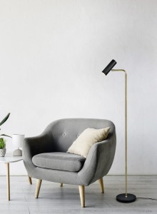 MARLEY 412400108 lampa podłogowa czarno-złota regulowana 1xGU10