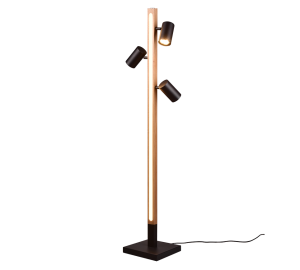 MARLEY 412510432 lampa stojąca z drewnianą belką LED 20W 3000K  i regulowanymi tubami 3xGU10