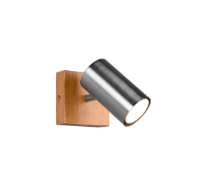 MARLEY 812400107 kinkiet drewniany z regulowaną tubką nikiel mat 1xGU10