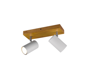 MARLEY 812400231 listwa drewniana z regulowanymi białymi tubkami 2xGU10